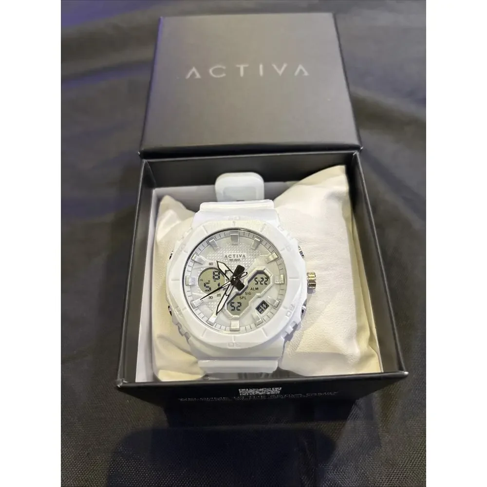 Activa Exon X Invicta Digital Men's Watch - 48mm, White ACW8120-002